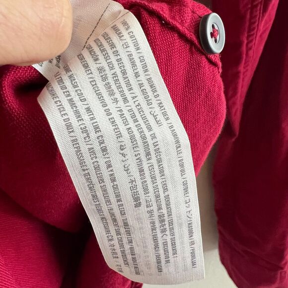 ABERCROMBIE & FITCH Red Collared Button Down Long Sleeve Muscle Shirt Mens Large - Picture 5 of 5
